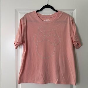 Disney Pearl Minnie Head Pink Short Sleeve Tee